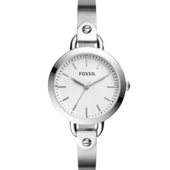 NWT Ladies Stainless Steel white face Fossil watch Ladies main image 3